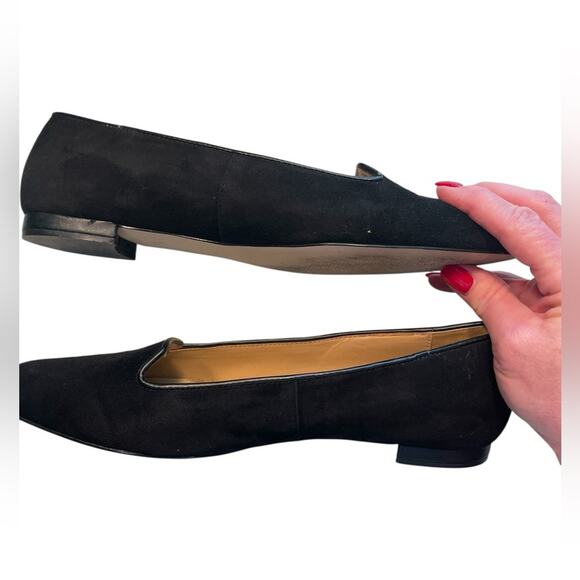 TALBOTS Suede Shoes – Black Flats, Preppy Office Style, Sz 8.5 - Picture 2 of 6